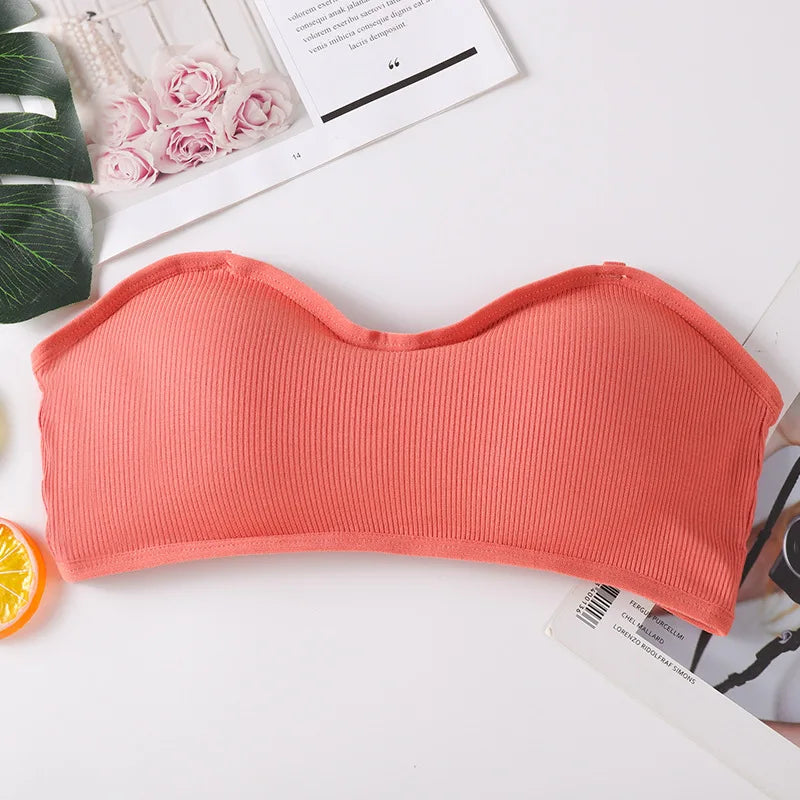 Strapless Tube Tops Women Crop Top Seamless Underwear Back Closure Sexy Lingerie Female Wrap Bra Chest Padded Bandeau Top