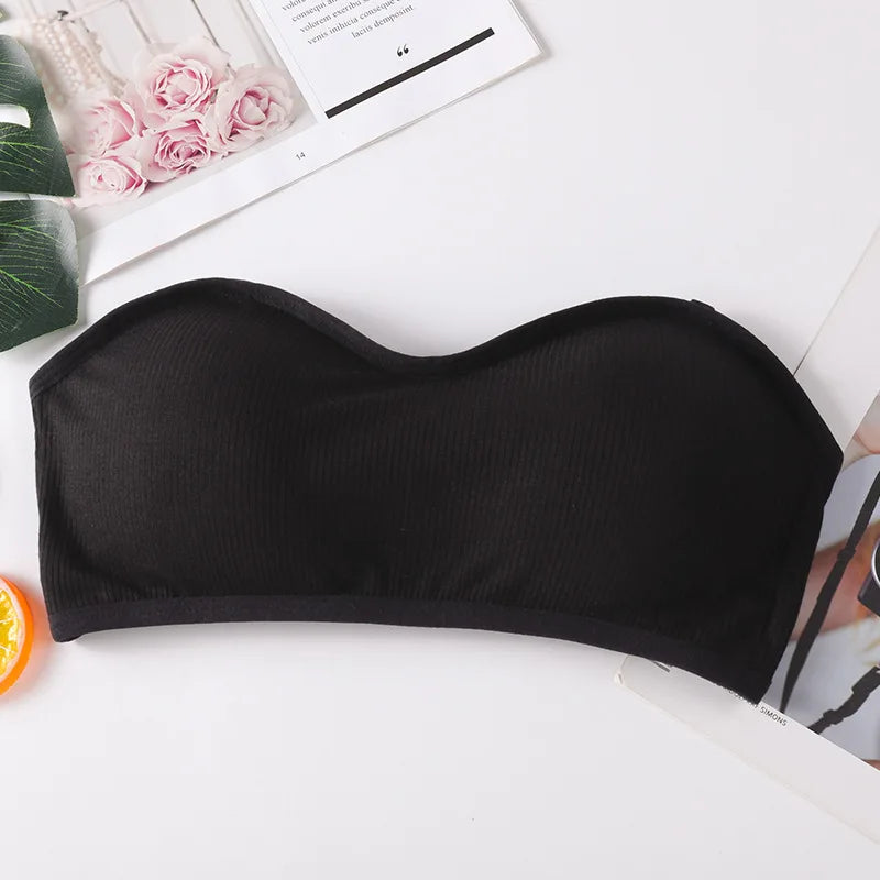 Strapless Tube Tops Women Crop Top Seamless Underwear Back Closure Sexy Lingerie Female Wrap Bra Chest Padded Bandeau Top