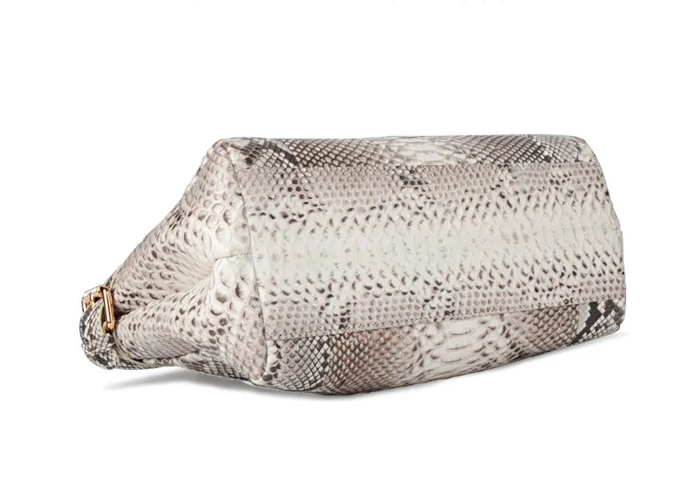 Customized Finest Quality Luxury Genuine Real Snake Skin Leather Women Female Underarm Shoulder Bag Handbag for Women