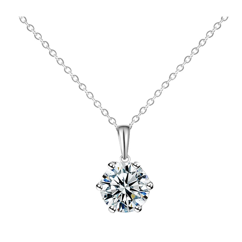 MomentWill Fashion Designs 925 Silver Fine Cute Simple Jewelry Moissanite Necklaces