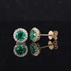 MomentWill 10K Gold Fine Earbob 5mm Round Cut Diamond Screw Back Earrings Moissanite Sapphire Emerald halo Stud Earrings