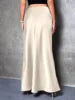 2025 Spring and Summer Hot New Style Silk Satin Skirt High Quality Slim Fit Simple A- Line Women Long Skirt