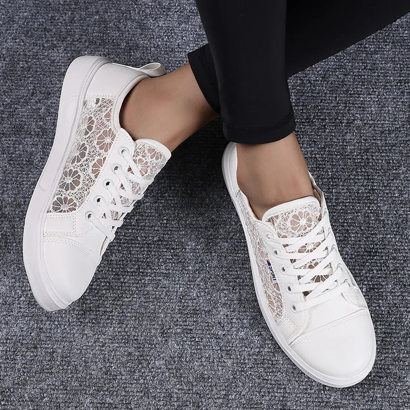New Hot-selling Women's Summer Thin Versatile Flat-soled Hollow Breathable Sneakers