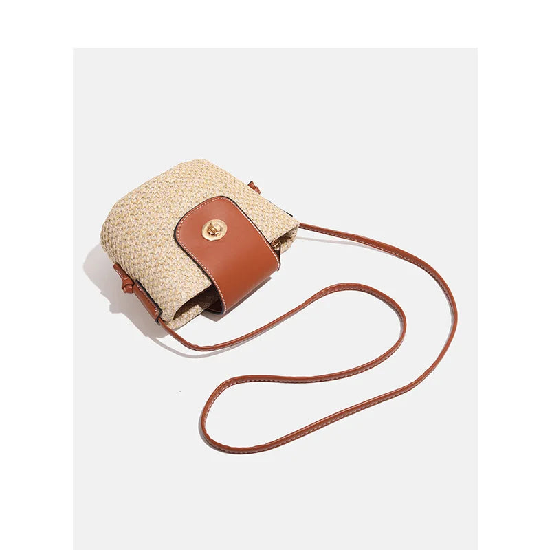 New Straw Bag - Single Shoulder Crossbody Women's Bag - Beach Bag Made of Grass Weaving for Vacation