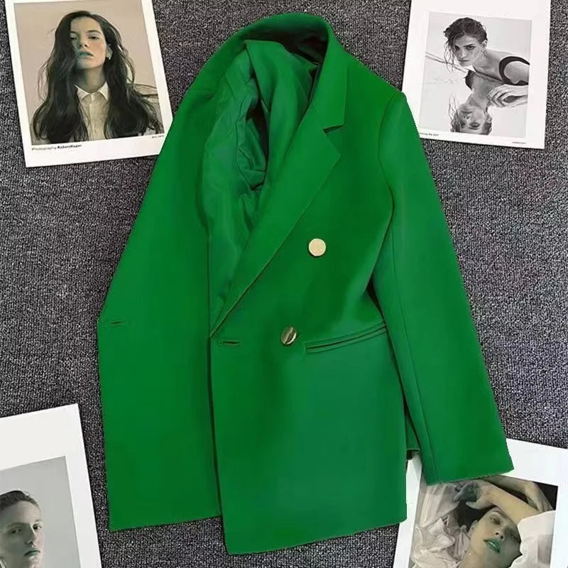 2025 Spring and Autumn New Women's Suit Coat Tops Fashion Elegant Solid Color Button Cardigan Women's Jacket