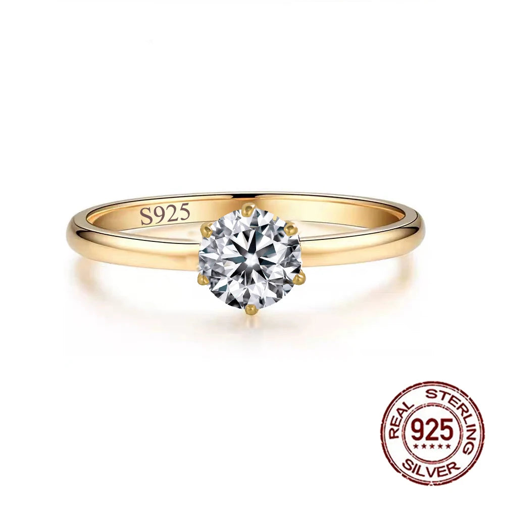 Fine Ring Jewelry Zircon CZ Anniversary Propose Promise Engagement Wedding Bridal S925 Sterling Silver Ring Collection for Women