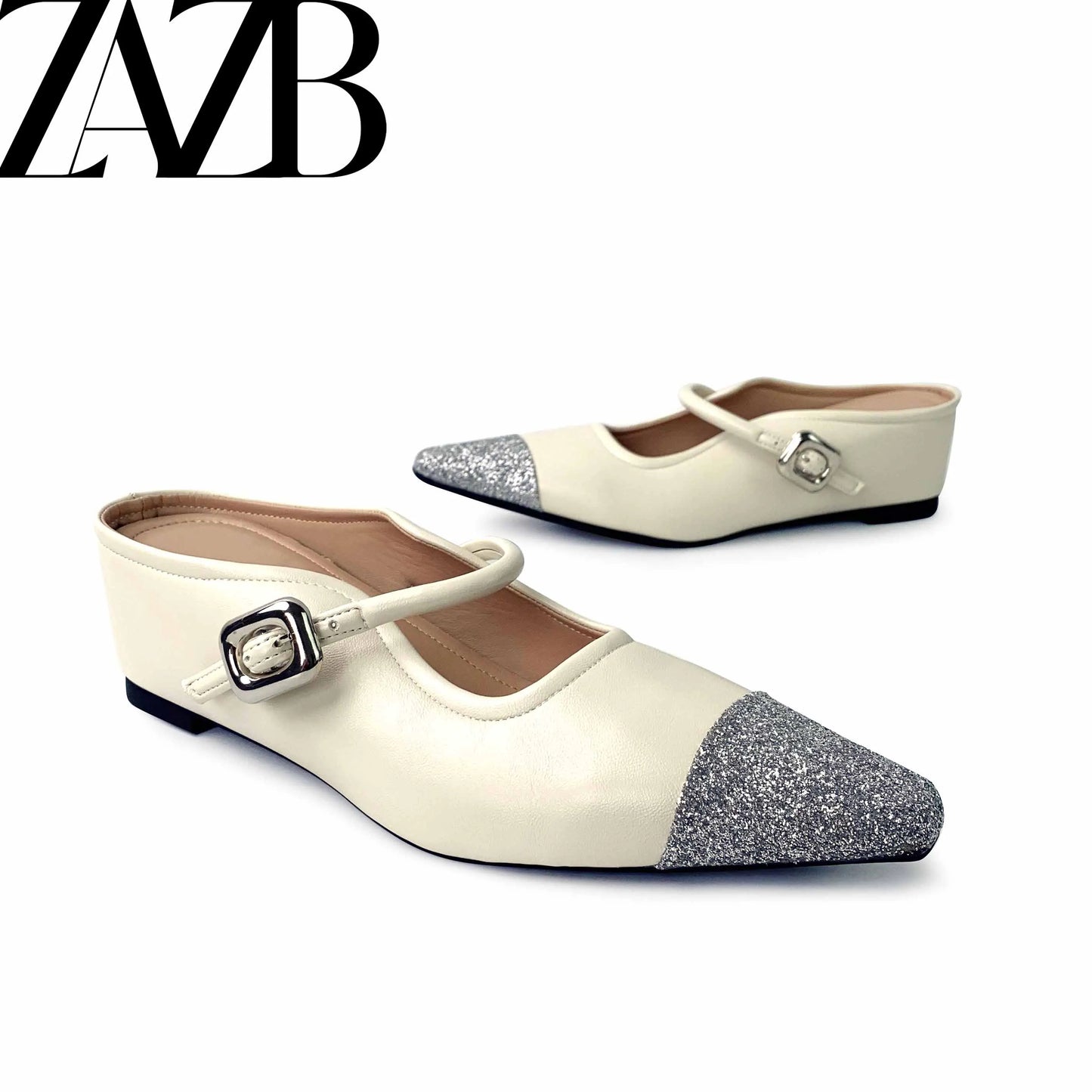 Swan Pattern Square Head Bowknot Women's Flats Formal Office Ladies Flat Shoes Casual slip on Simple Loafers Summer Sandals