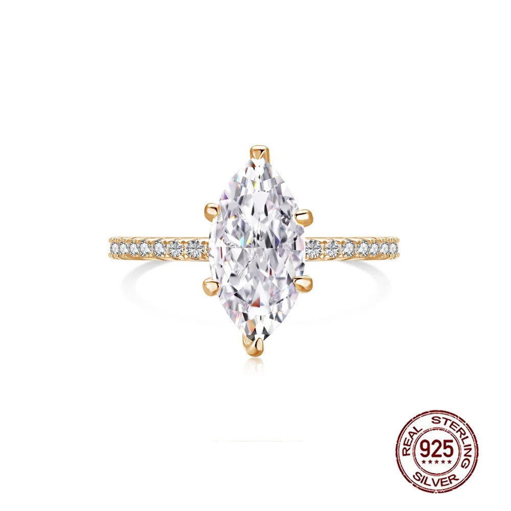 Fine Ring Jewelry Zircon CZ Anniversary Propose Promise Engagement Wedding Bridal S925 Sterling Silver Ring Collection for Women