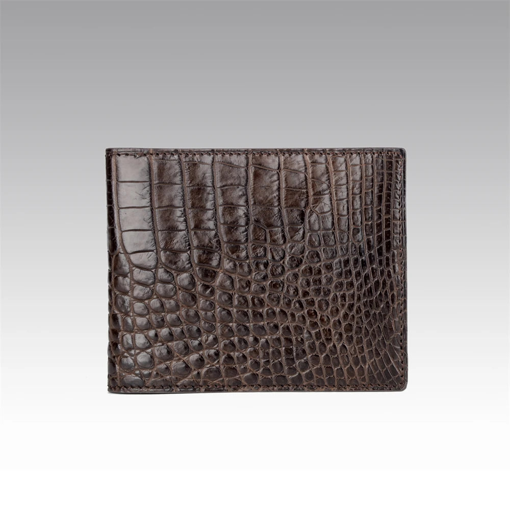 Custom Classic Luxury Genuine Real Crocodile Skin Leather Wallet ID Cards Slots Gift for Men Short Bifold Wallets Customized