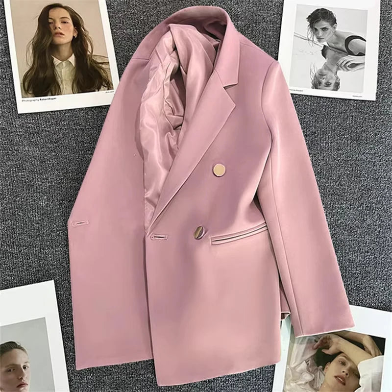 2025 Spring and Autumn New Women's Suit Coat Tops Fashion Elegant Solid Color Button Cardigan Women's Jacket