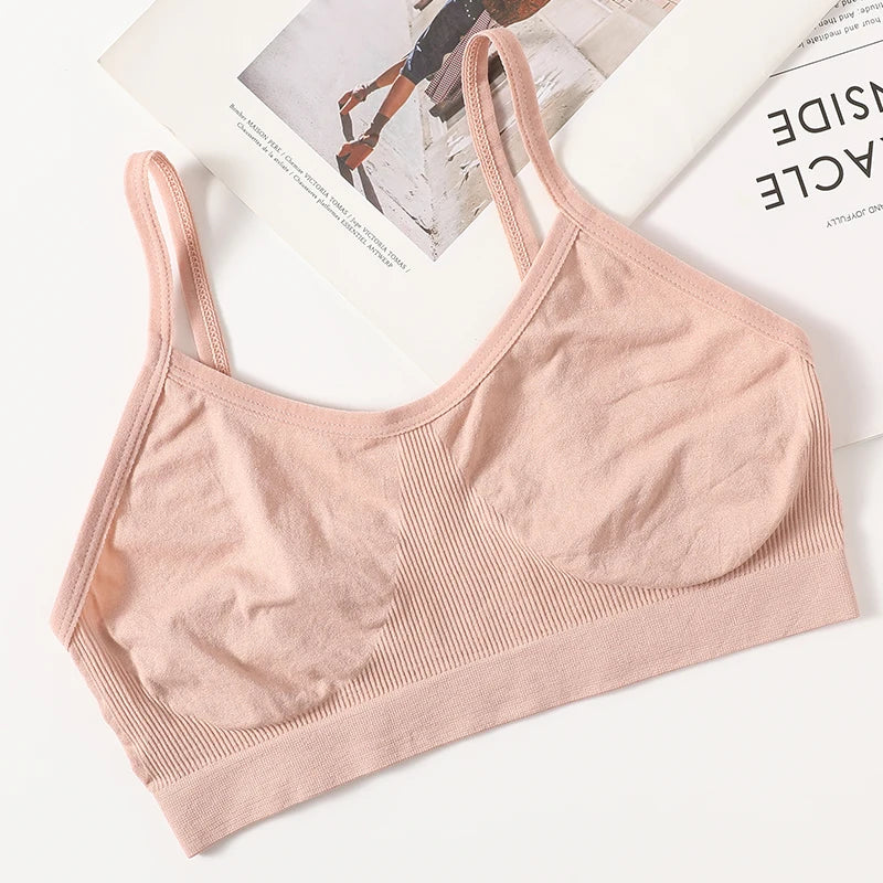 Women Push Up Tube Tops Seamless Sport Bras No-pads Soft Crop Top Female Non-wired Underwear Solid Color Intimates Sexy Lingerie