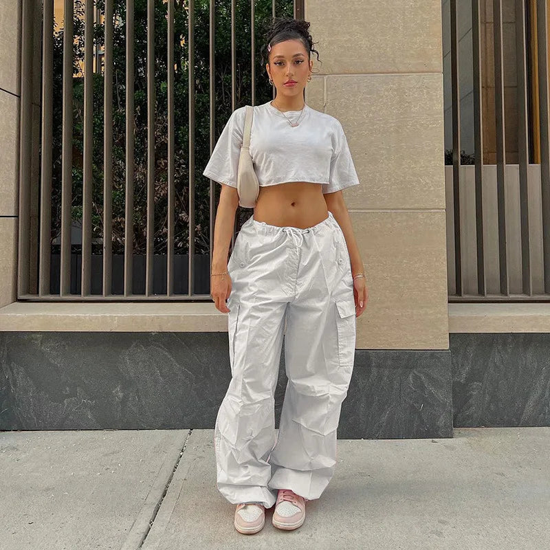 Loose Sweatpants 2025 Autumn Women Pink Sport Pants High Waist Loose Trouser Female Fashion Streetwear Straight Pants