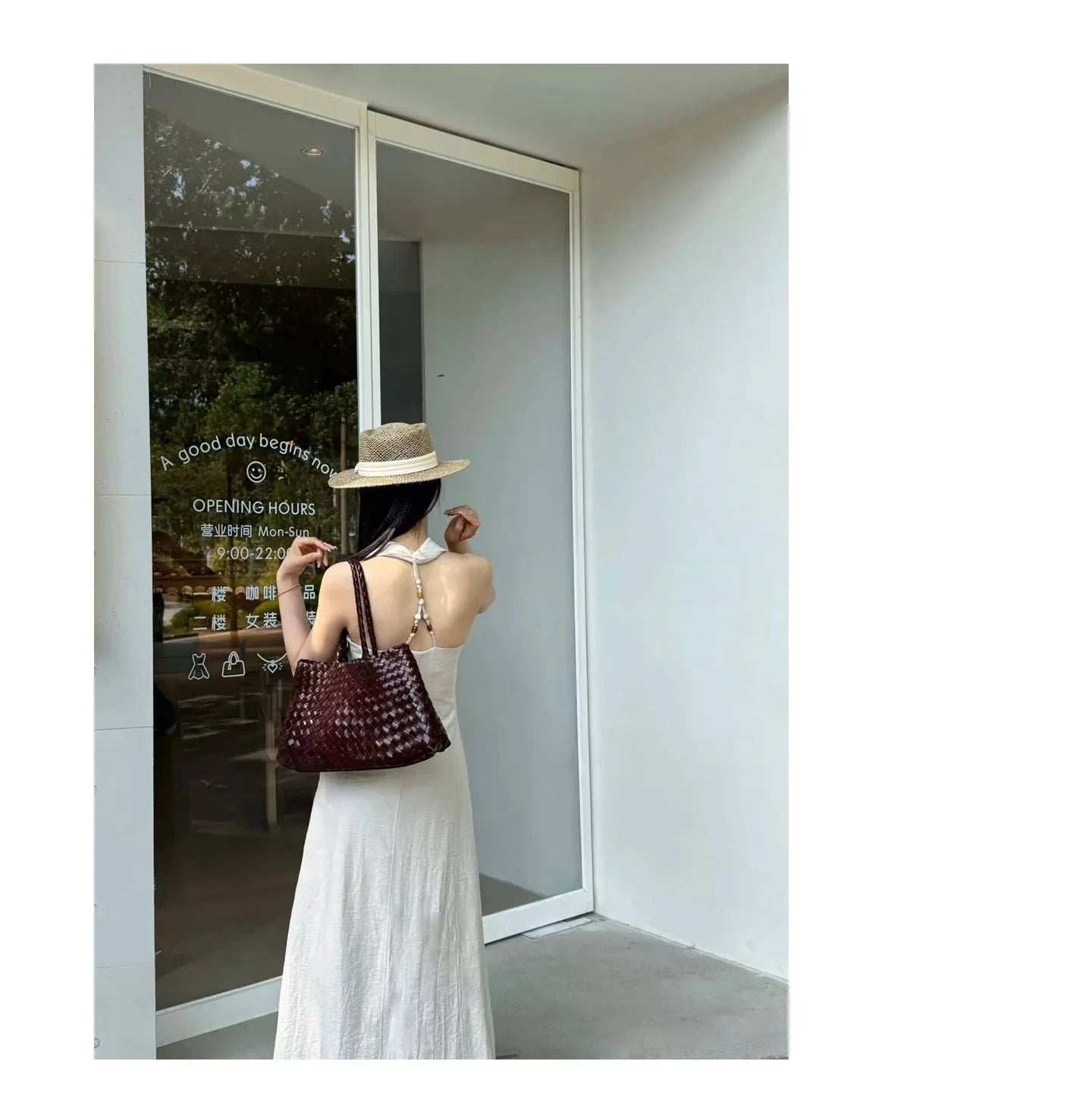 Luxury Tanned Cowhide Genuine Braided Leather Woven Shoulder Bags Large Capacity Soft Hand-woven Women's Bags with Cotton Pouch