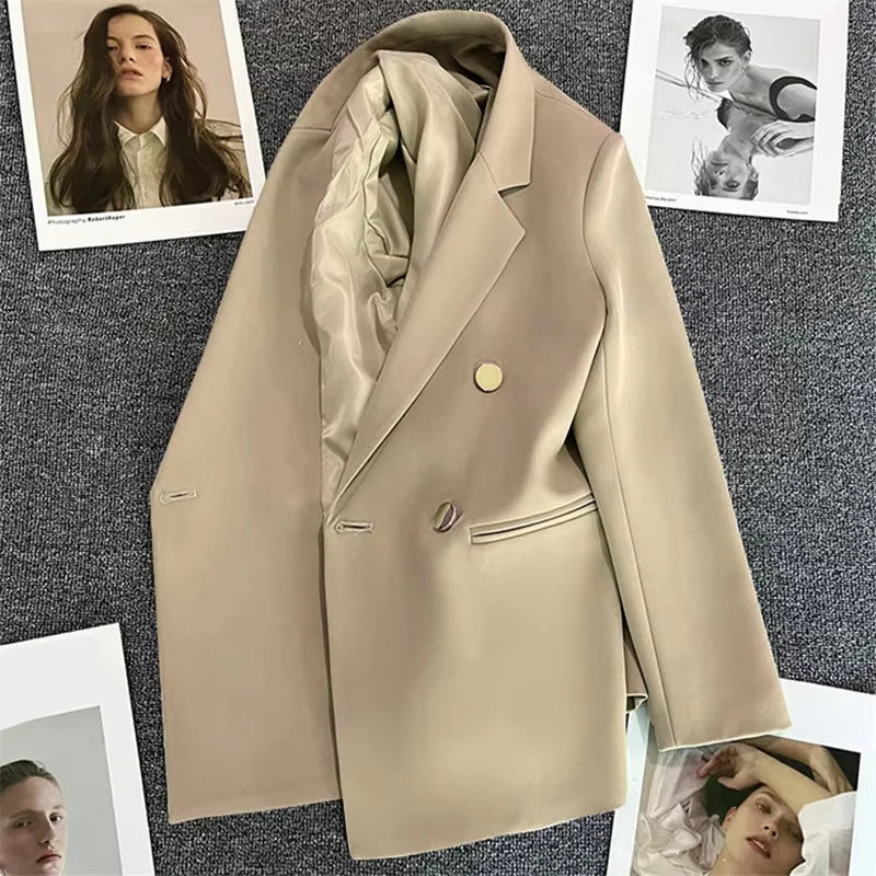 2025 Spring and Autumn New Women's Suit Coat Tops Fashion Elegant Solid Color Button Cardigan Women's Jacket