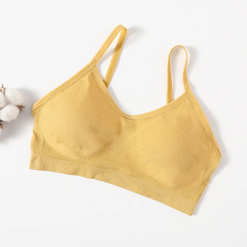 Women Push Up Tube Tops Seamless Sport Bras No-pads Soft Crop Top Female Non-wired Underwear Solid Color Intimates Sexy Lingerie