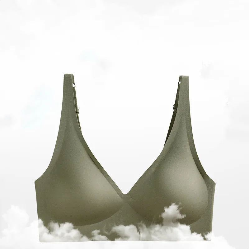 Push Up Seamless Bras For Women Non-wire Brassiere V-neck Sports Bralette Removable Padded Underwear Female Lingerie Intimates