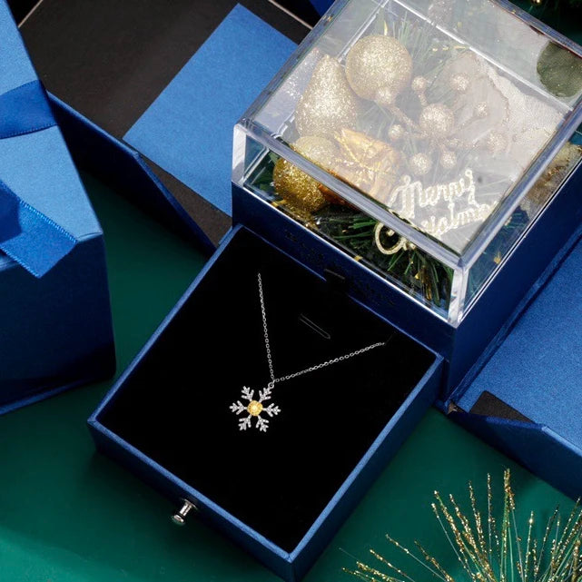 New Best Design Solid 18k Gold Necklace Real Yellow Diamond Necklace Snowflake Necklace with Adjustable Custom for Christmas