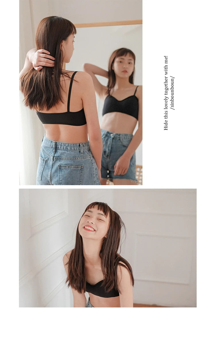 Strapless Tube Tops Women Crop Top Seamless Underwear Back Closure Sexy Lingerie Female Wrap Bra Chest Padded Bandeau Top