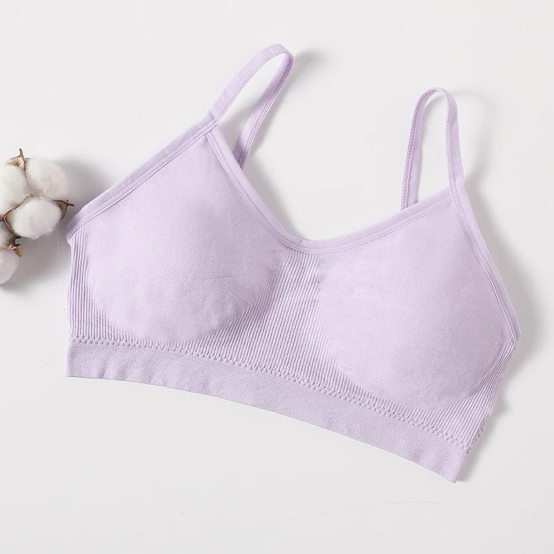 Women Push Up Tube Tops Seamless Sport Bras No-pads Soft Crop Top Female Non-wired Underwear Solid Color Intimates Sexy Lingerie