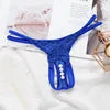 Women Embroidery Sexy Underwear Women's Transparent Temptation Pearl Massage T-Back Ultra-Thin See-through Thong