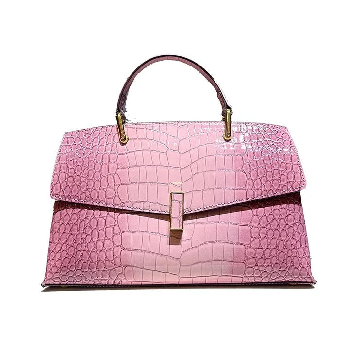 New Trendy Alligator PU Leather Women's Handbag Square Patterned Daily Use Bag Handled Bag for Ladies
