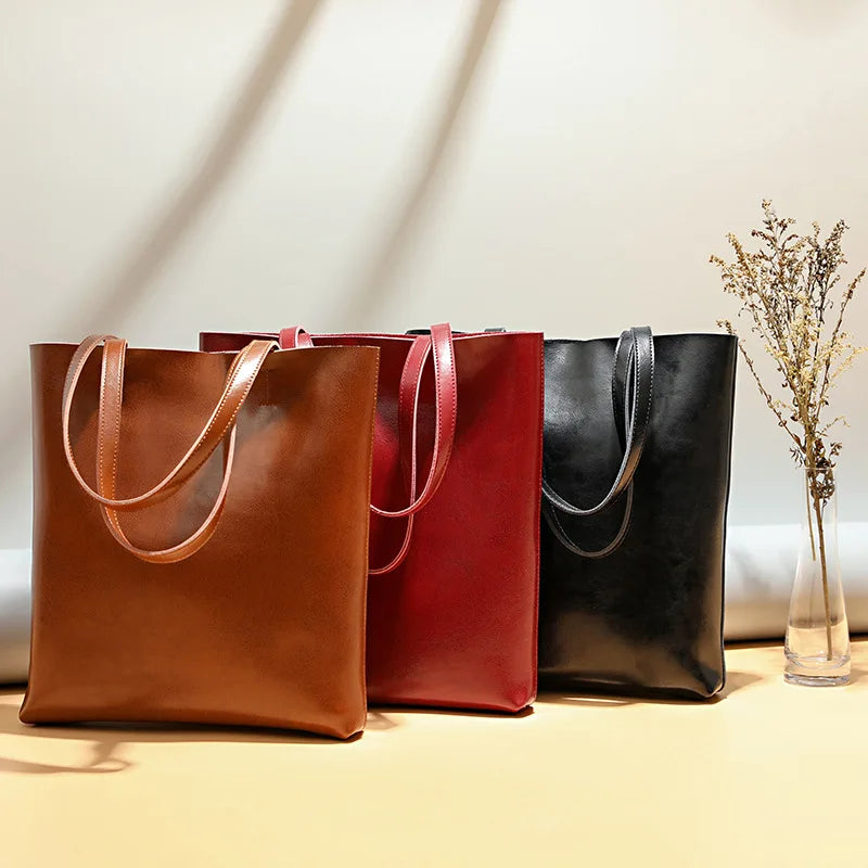 Style Luxury Real Leather Shopping Hand Bags Tote Bag Ladies Fashion Bag Cow Leather Private