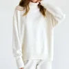 2025 Hot Selling Europe and the United Style New Solid Color Turtleneck Sweater Autumn and Winter Loose Sweater Top Women