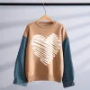 Street Sweet Cool Denim Knitted Thickened Autumn and Winter European and American Style Sweater Loose and Lazy Korean Style