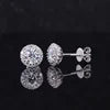 MomentWill 10K Gold Fine Earbob 5mm Round Cut Diamond Screw Back Earrings Moissanite Sapphire Emerald halo Stud Earrings