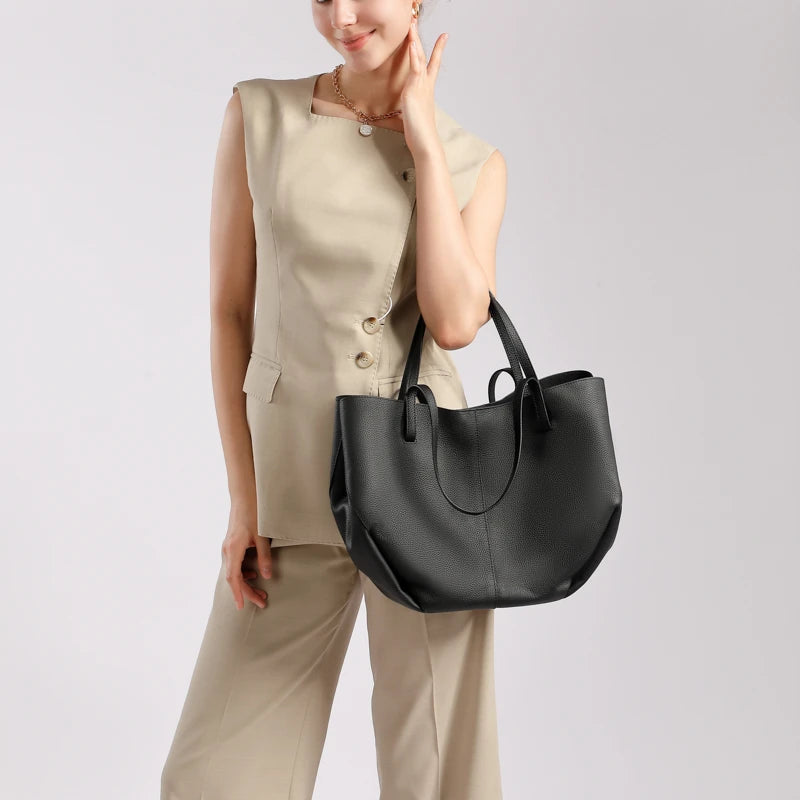 Customizable Designer High Quality Real Leather Large Capacity Shoulder Tote Bags for Ladies Women Handbags Luxury
