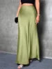 2025 Spring and Summer Hot New Style Silk Satin Skirt High Quality Slim Fit Simple A- Line Women Long Skirt