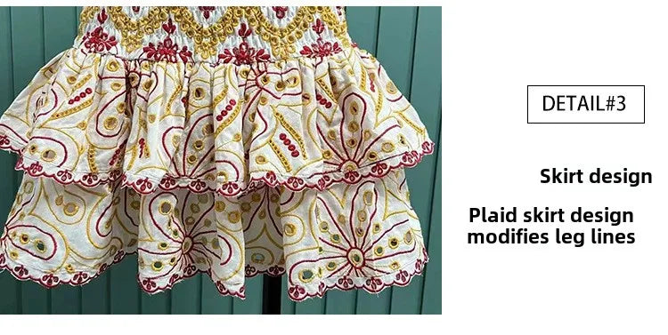 2025 Spring Summer New Lace Two Pieces Sets Off-Shoulder Crop Top + Flounce Hem Skirt Co-ord Set