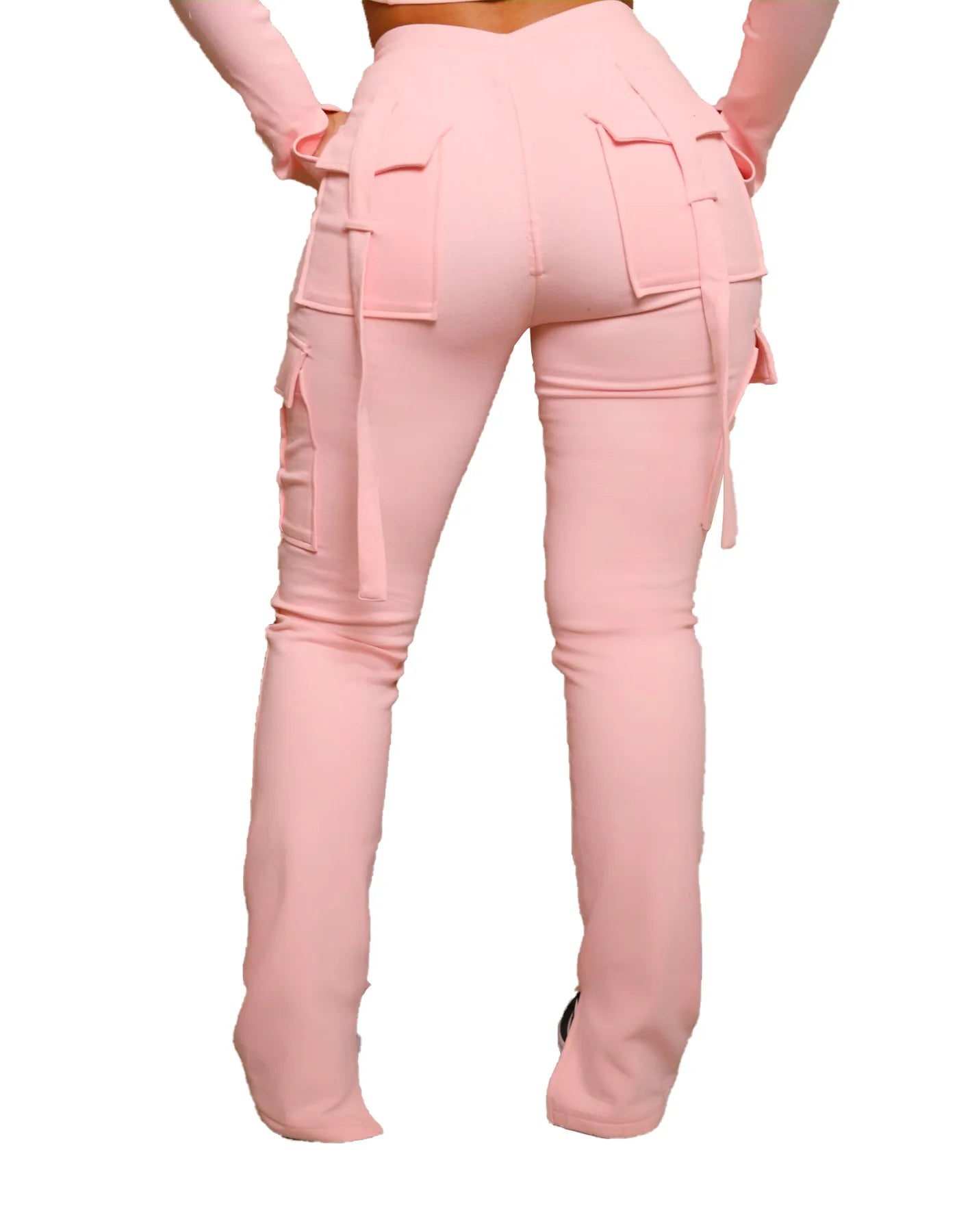 Women's Fashion Trend Daily Versatile Workwear Pocket Drawstring Waistband Split Leg Women's Casual Pants