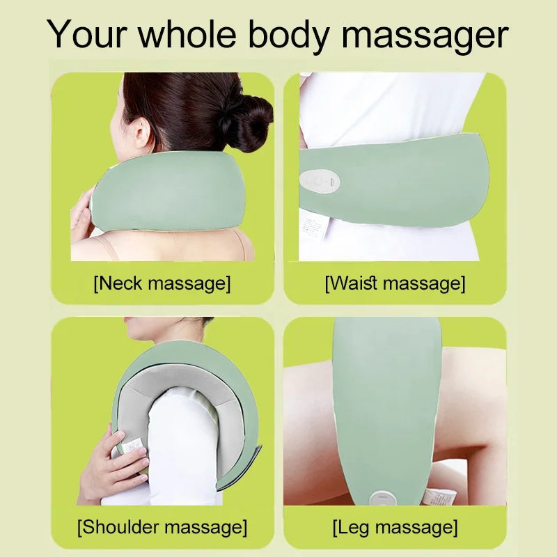 Electric Wireless Shiatsu U Kneading Smart Shoulder and Neck Massage Pillow Neck Massager Holiday Birthday Gift