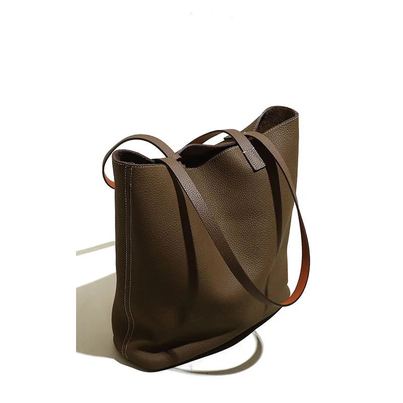 Trendy Large Capacity Luxury Women Shoulder Tote Handbags Fashionable Lady Daily Use Bags Genujne Leather Bag
