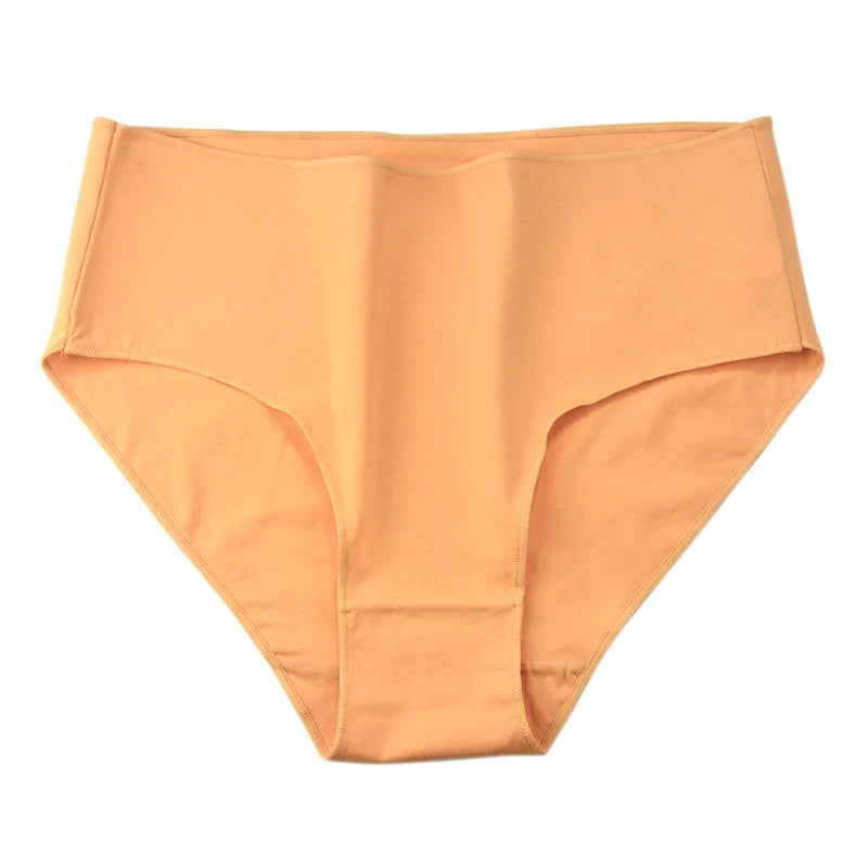 2Pcs/Set Cotton Briefs High Rise Panties Women Solid Color Underwear Comfort Lingerie M-2XL Panty Female Underpants Intimates