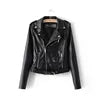 Fall Jacket Woman Pu Coat Asymmetrical Short Motorcycle Leather Jacket Women