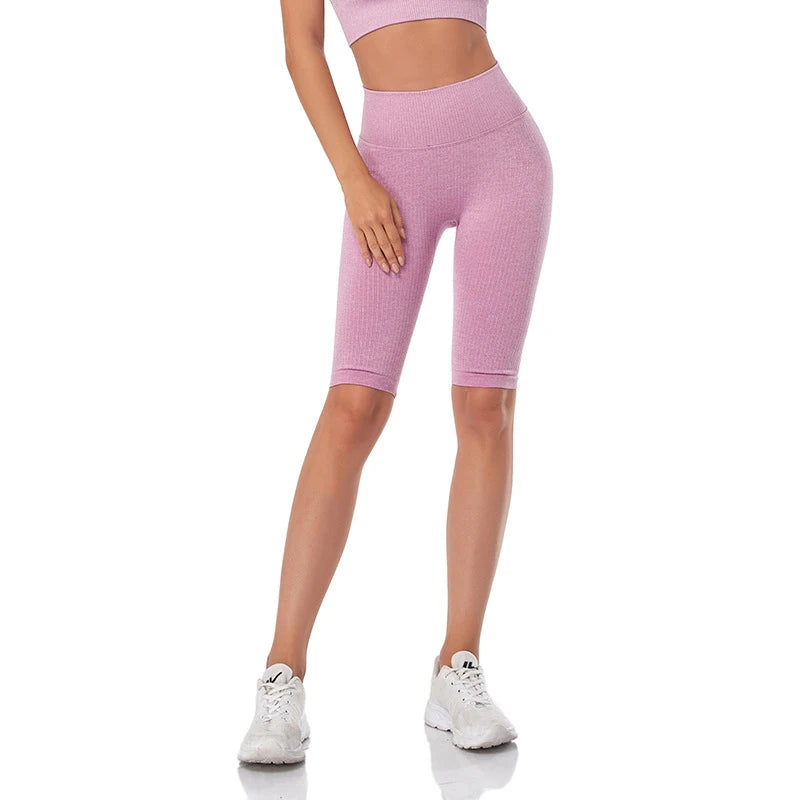 Seamless Fitness Women Yoga Shorts High Waist Workout Shorts Hip Push Up Yoga Running Shorts Sport Gym Leggings