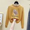 2025 Women Hoodies Fashionable Long Sleeve Loose Hoodies Woman Print O Neck Thick Pull Over Hoodies for Women