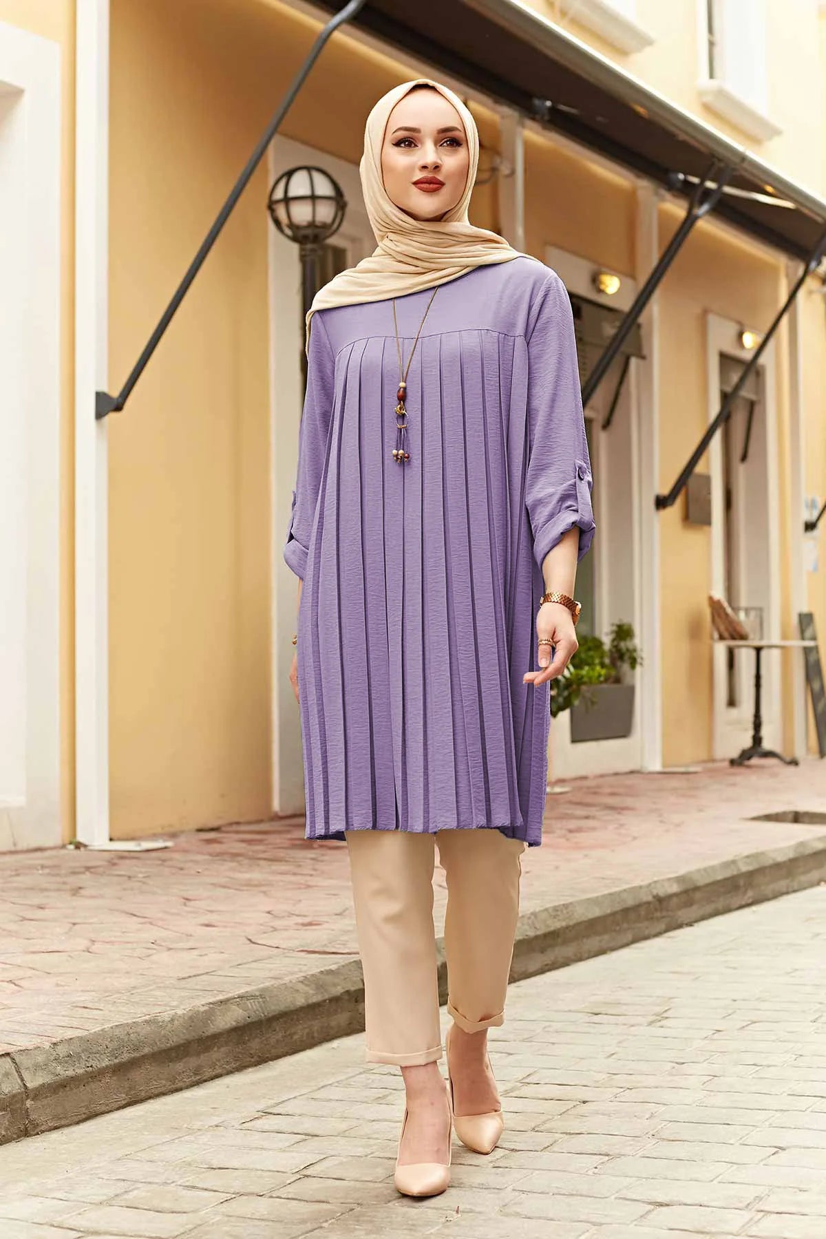 S-5XL 2025 Loose Ruffle Knitted Spring Long Sleeve Plain Color Pleated Blouse Long Shirts Muslim Women Islamic Long Shirts