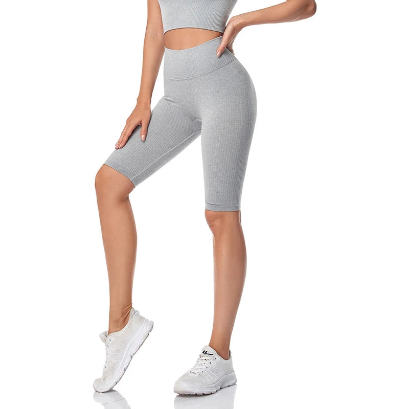 Seamless Fitness Women Yoga Shorts High Waist Workout Shorts Hip Push Up Yoga Running Shorts Sport Gym Leggings