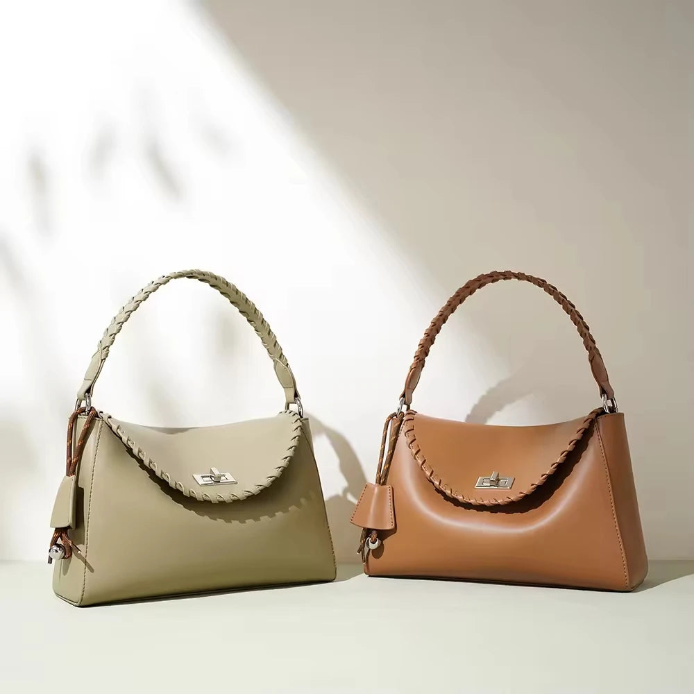 New Genuine Cowhide Leather Arrival Designer Women Handbag Fashion High Quality Cowhide Ladies Shoulder Bag Crossbody Bag