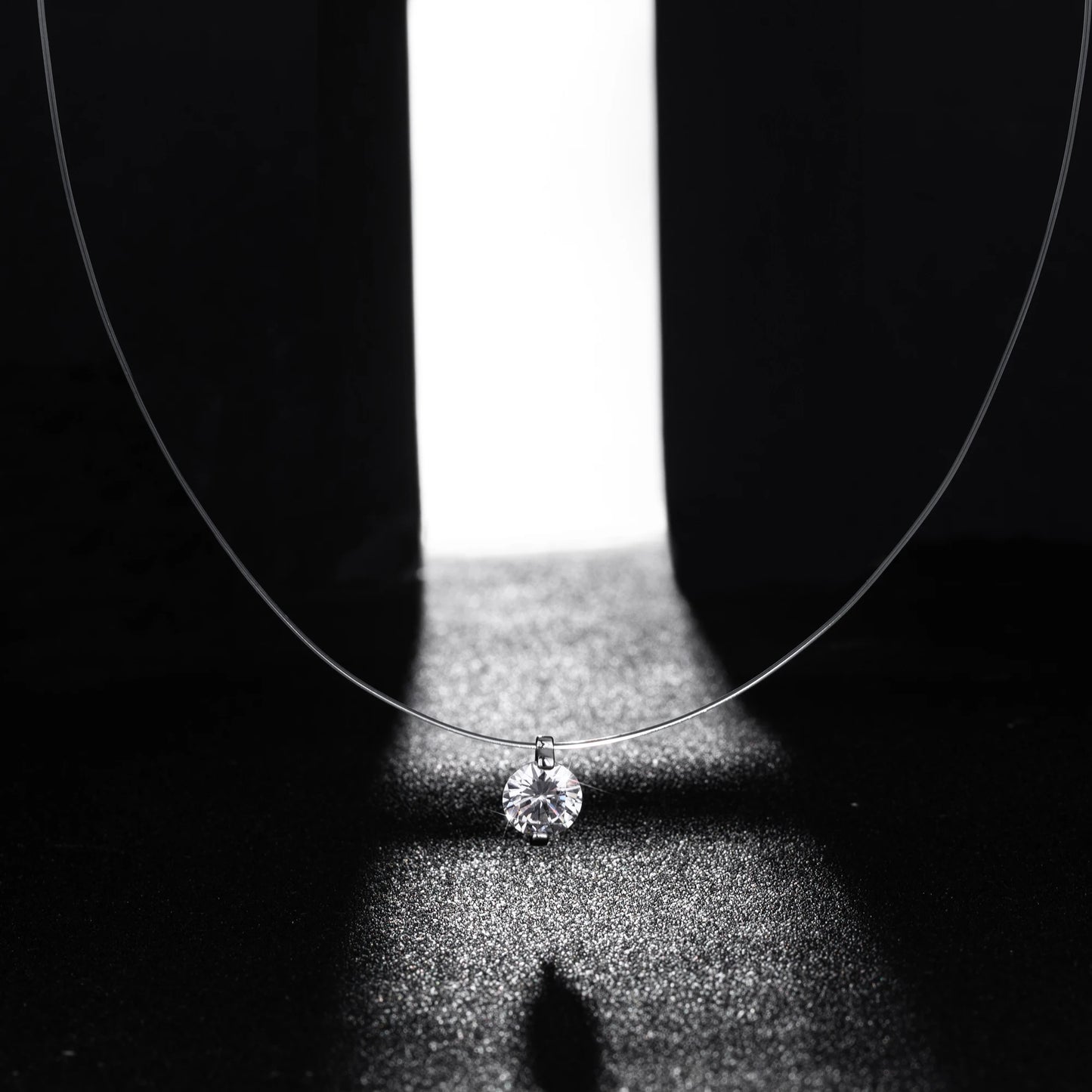 Hot Sale S925 Sterling Silver Mermaid Tears Moissanite Pendant Invisible Fish Line Necklace Charms