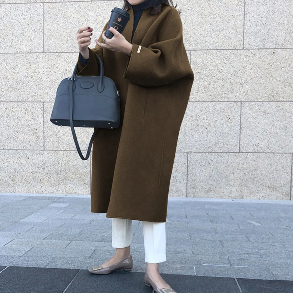 Popular Women's Wear 2025 Autumn/Winter New Coat Temperament Commuter Solid Color Korean Version Straight Tube Loose Fit