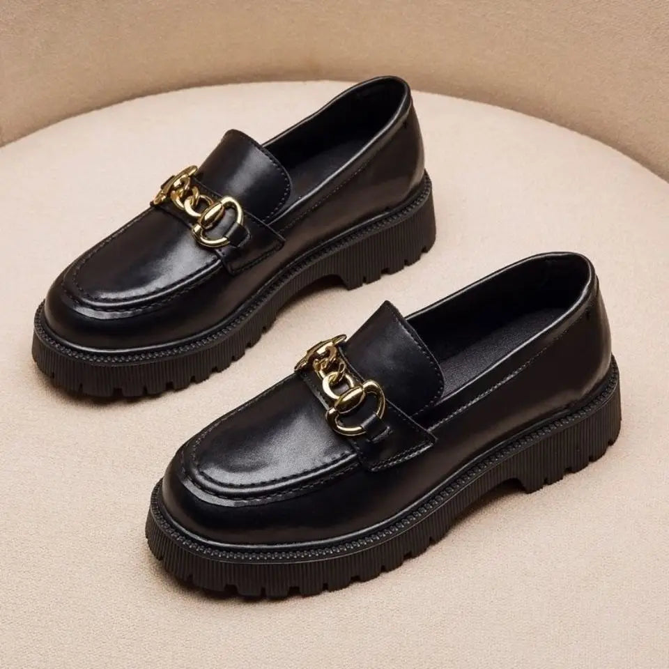 Loafers Women New Arrivals 2025 Hoof Heels Spring Autumn Fashion PU Leather Pumps Shoes Loafers for Women