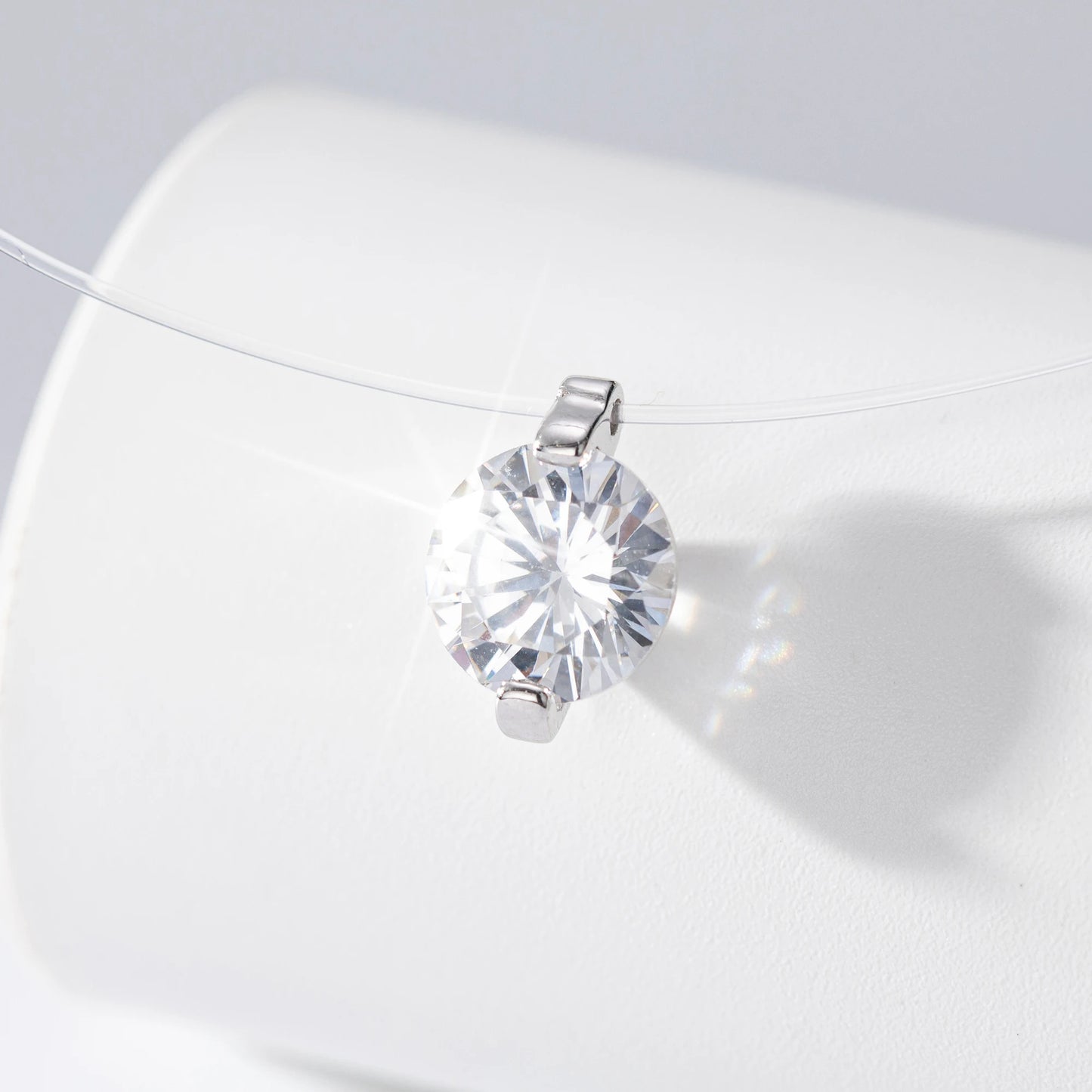 Hot Sale S925 Sterling Silver Mermaid Tears Moissanite Pendant Invisible Fish Line Necklace Charms