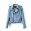 Fall Jacket Woman Pu Coat Asymmetrical Short Motorcycle Leather Jacket Women