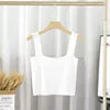 None Sweet Women S Nylon M Summer Womens Fashion Solid Color Square Neck Doublelayer Sling Slimfit Vest Top