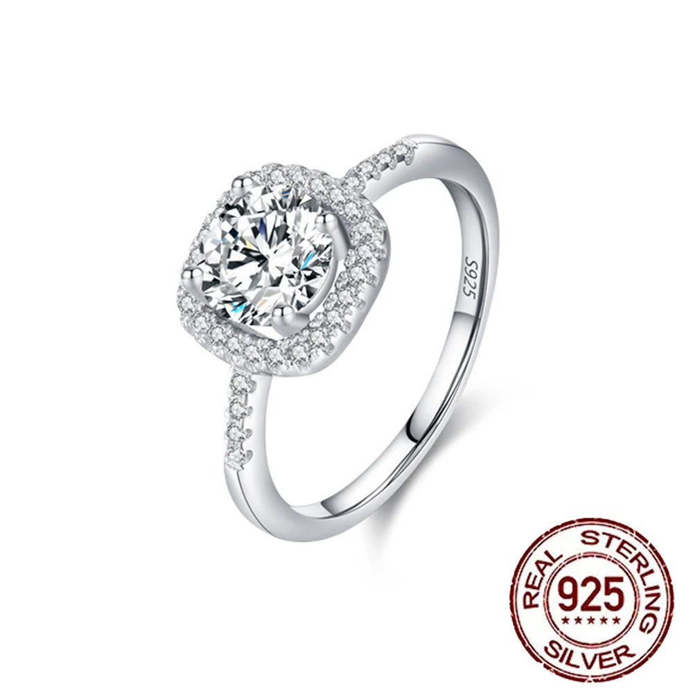 Fine Ring Jewelry Zircon CZ Anniversary Propose Promise Engagement Wedding Bridal S925 Sterling Silver Ring Collection for Women