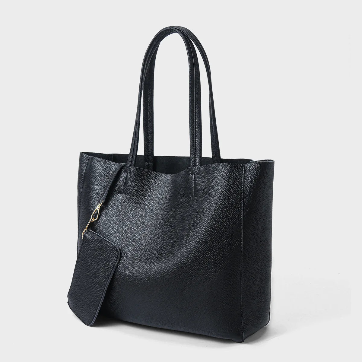 Women's 2025 Cowhide Handbag Large Capacity Tote Bag Open Closure Simple Leather Solid Color Shoulder Bag Summer Autumn